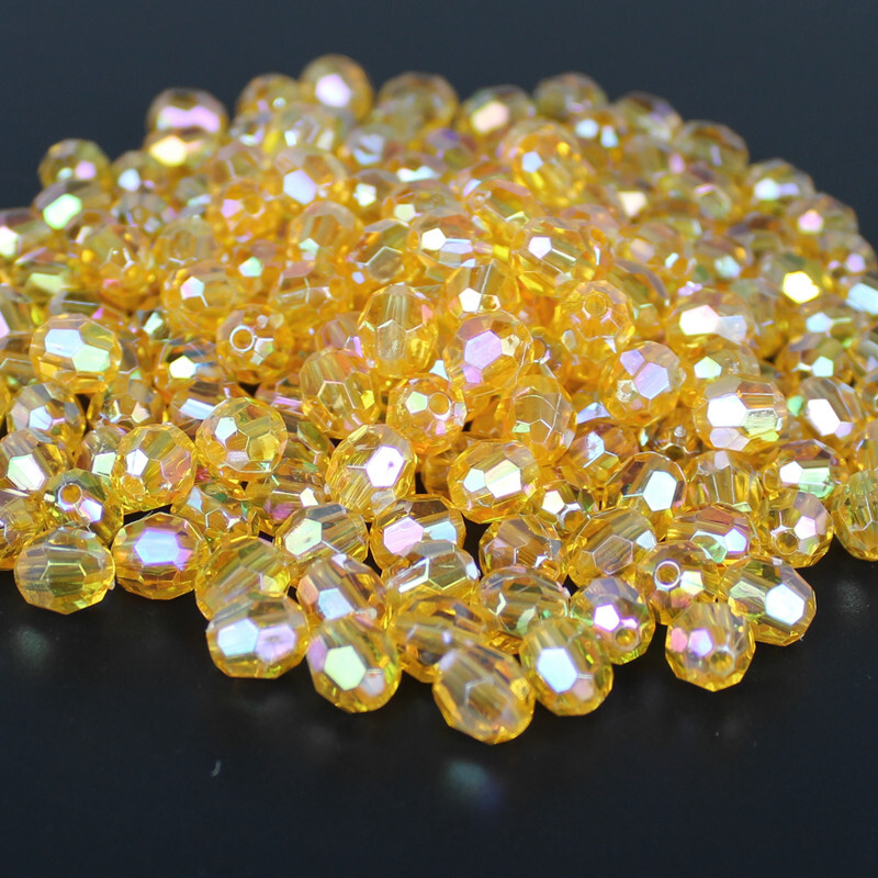 Mărgele rotunde de 8 mm cu 32 fațete Mărgele din rășină transparentă cu fațete Mărgele distanțatoare libere pentru realizarea de bijuterii Colier brățară cu ac