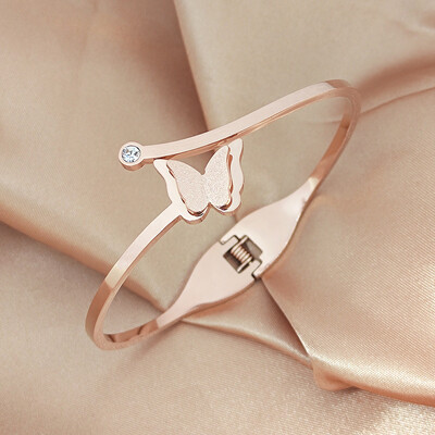 Luksuzna narukvica od korejskog cvijeća od titanijskog čelika, modni lagani luksuzni narukvica za žene, široka narukvica za Valentinovo