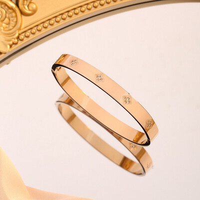 Luksuzna narukvica od korejskog cvijeća od titanijskog čelika, modni lagani luksuzni narukvica za žene, široka narukvica za Valentinovo