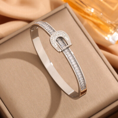 Luksuzna narukvica od korejskog cvijeća od titanijskog čelika, modni lagani luksuzni narukvica za žene, široka narukvica za Valentinovo