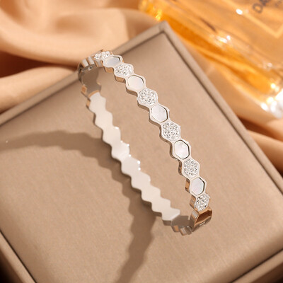 Luksuzna narukvica od korejskog cvijeća od titanijskog čelika, modni lagani luksuzni narukvica za žene, široka narukvica za Valentinovo