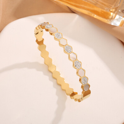 Luksuzna narukvica od korejskog cvijeća od titanijskog čelika, modni lagani luksuzni narukvica za žene, široka narukvica za Valentinovo