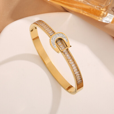 Luksuzna narukvica od korejskog cvijeća od titanijskog čelika, modni lagani luksuzni narukvica za žene, široka narukvica za Valentinovo