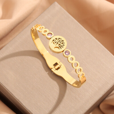 Luksuzna narukvica od korejskog cvijeća od titanijskog čelika, modni lagani luksuzni narukvica za žene, široka narukvica za Valentinovo