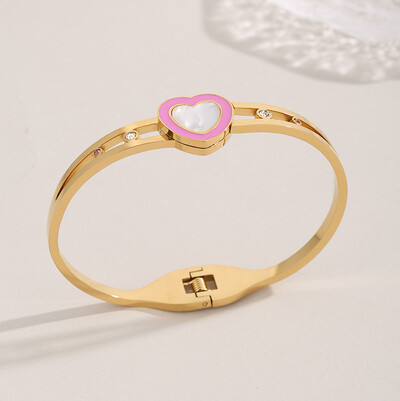 Luksuzna narukvica od korejskog cvijeća od titanijskog čelika, modni lagani luksuzni narukvica za žene, široka narukvica za Valentinovo