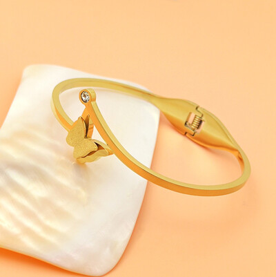 Luksuzna narukvica od korejskog cvijeća od titanijskog čelika, modni lagani luksuzni narukvica za žene, široka narukvica za Valentinovo