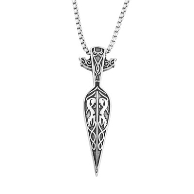 Nordic Fashion rozsdamentes acél Viking kard lándzsa medál nyaklánc Odin Spartan Warrior lándzsa nyakláncok skandináv ékszerek