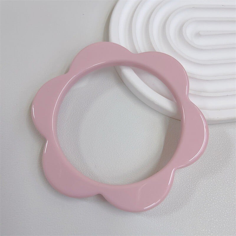 Γλυκά πολύχρωμα λουλούδια με μανσέτα βραχιόλια από ρητίνη για γυναίκες Charm Candy Color Geometryr Ακρυλικά βραχιόλια Καλοκαιρινό πάρτι κοσμήματα καρπού