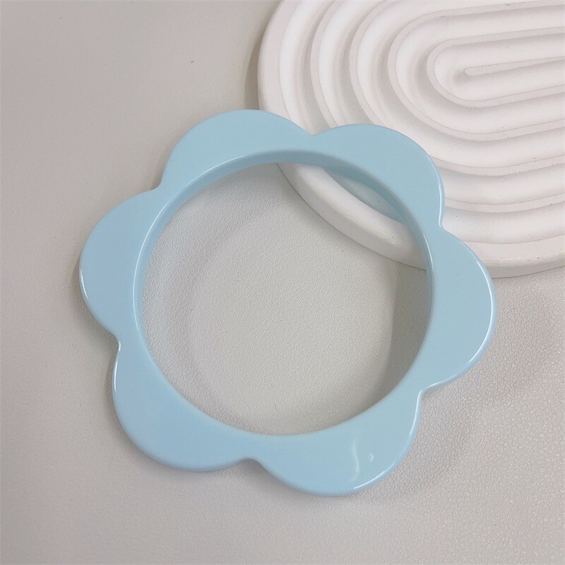 Γλυκά πολύχρωμα λουλούδια με μανσέτα βραχιόλια από ρητίνη για γυναίκες Charm Candy Color Geometryr Ακρυλικά βραχιόλια Καλοκαιρινό πάρτι κοσμήματα καρπού