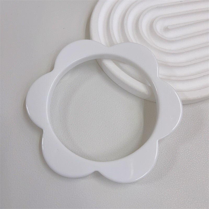 Γλυκά πολύχρωμα λουλούδια με μανσέτα βραχιόλια από ρητίνη για γυναίκες Charm Candy Color Geometryr Ακρυλικά βραχιόλια Καλοκαιρινό πάρτι κοσμήματα καρπού