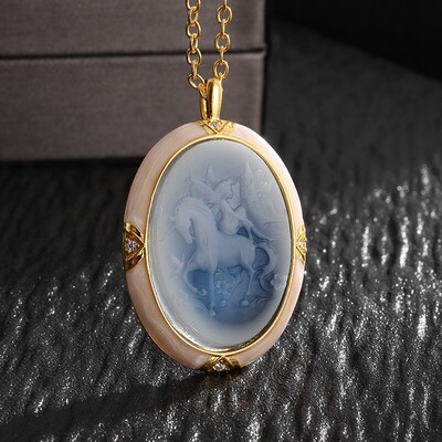 Κλασικό Ρετρό Ένθετο Χρυσό Χρώμα Χειροτεχνία Απομίμηση Jade Dragon Pillar Phoenix Κολιέ χρυσό μενταγιόν Ανδρικά Γυναικεία Δώρο Ζευγάρι