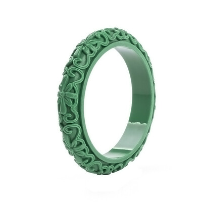 Klasszikus műgyanta mandzsetta gravírozott virág karkötők karkötők női új divat akril karkötő női egyszerű varázslat esküvői ékszerek