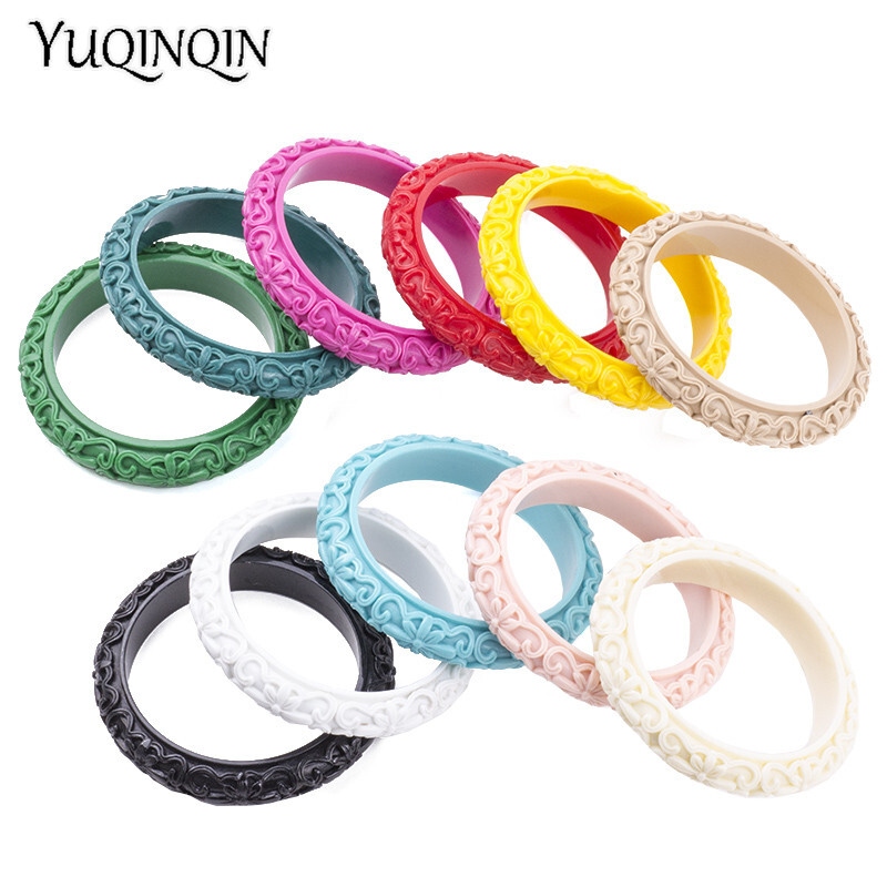 Klasszikus műgyanta mandzsetta gravírozott virág karkötők karkötők női új divat akril karkötő női egyszerű varázslat esküvői ékszerek