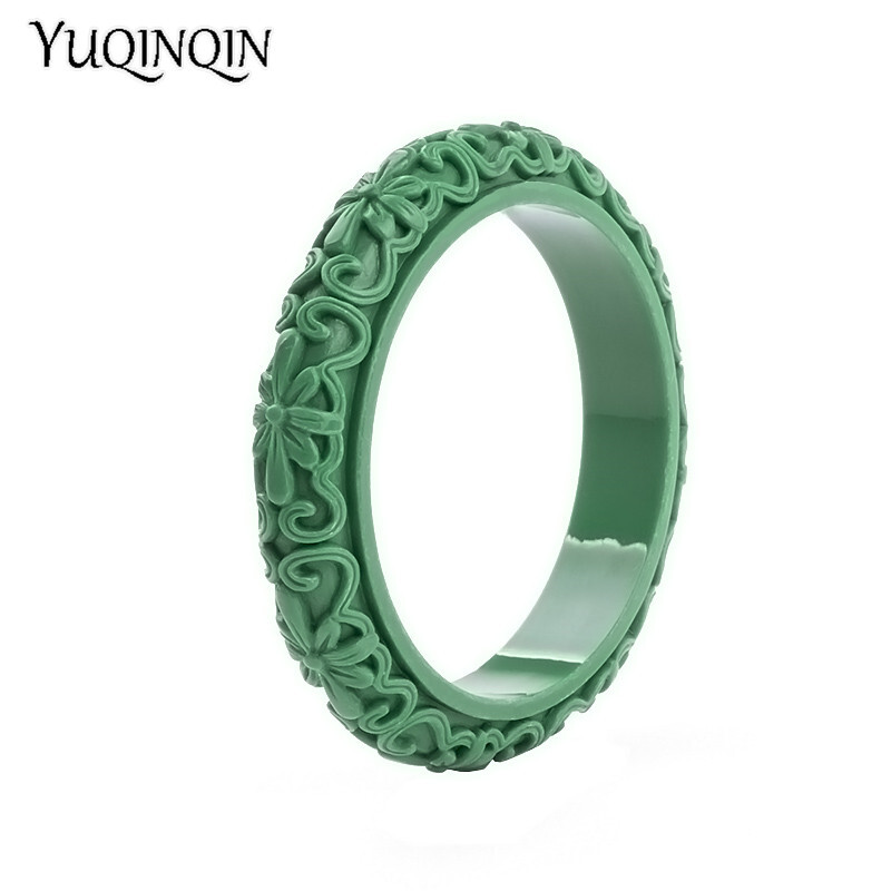 Klasszikus műgyanta mandzsetta gravírozott virág karkötők karkötők női új divat akril karkötő női egyszerű varázslat esküvői ékszerek