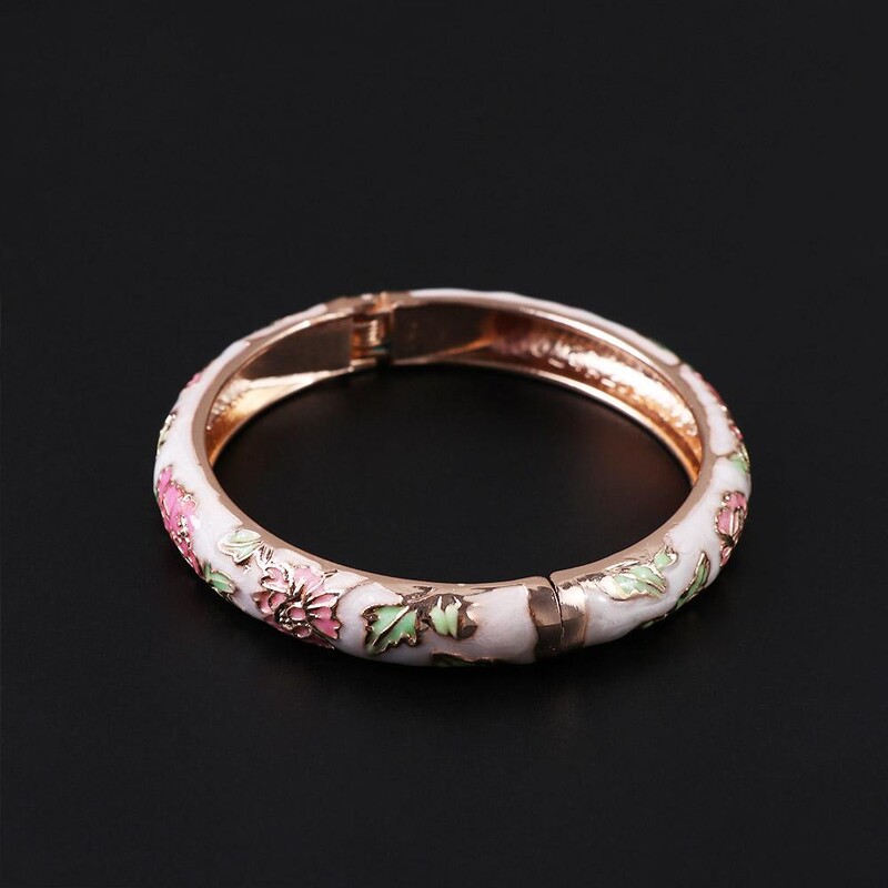 Módne etnické cloisonne smaltované darčeky pre ženy dievčatá remeselné pivonky doplnky šperky náramok náramky