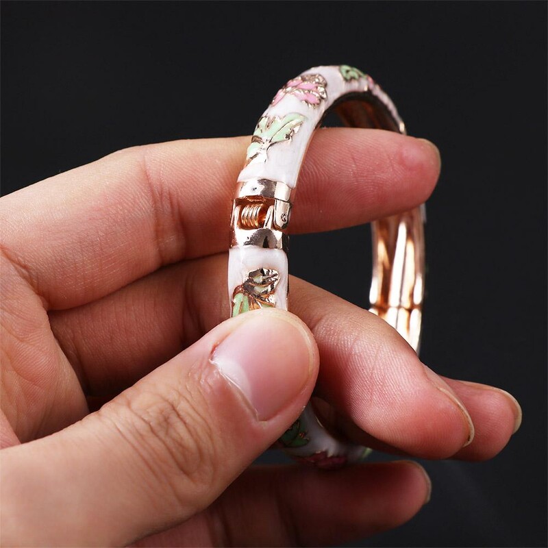 Módne etnické cloisonne smaltované darčeky pre ženy dievčatá remeselné pivonky doplnky šperky náramok náramky