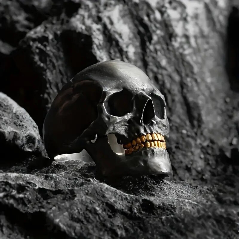 Vintage punk rozsdamentes acél koponya gyűrűk férfiaknak gótikus punk horror koponya gyűrűk hip hop férfi motoros rock motoros ékszerek ajándékok