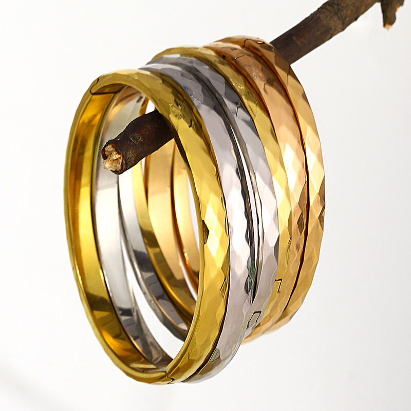 AENSOA paprastos rombo formos lygaus paviršiaus nerūdijančio plieno apyrankės apyrankės moterims Madingi paauksuoto metalo apyrankės papuošalai