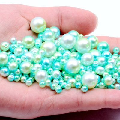 3-12 mm-es perforált sellő színátmenet színes gyöngy kör alakú gyöngy nyaklánc utánzat karkötő barkács kiegészítők