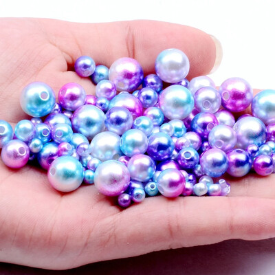 3-12 mm-es perforált sellő színátmenet színes gyöngy kör alakú gyöngy nyaklánc utánzat karkötő barkács kiegészítők