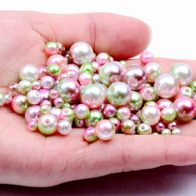 3-12 mm-es perforált sellő színátmenet színes gyöngy kör alakú gyöngy nyaklánc utánzat karkötő barkács kiegészítők