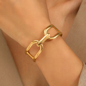 Brățară din oțel inoxidabil Flori sculptate cu goluri simple Brățară rafinată geometrică neregulată pentru femei Bijuterii Cadouri fine de petrecere