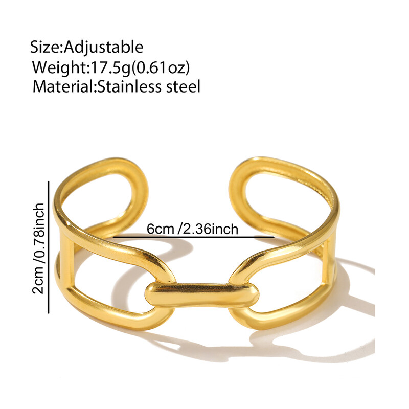 Brățară din oțel inoxidabil Flori sculptate cu goluri simple Brățară rafinată geometrică neregulată pentru femei Bijuterii Cadouri fine de petrecere
