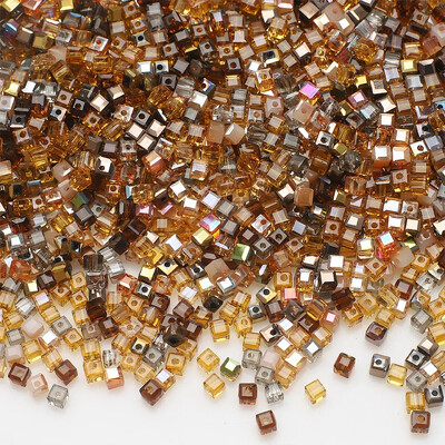 100 bucăți 3 mm mărgele de sticlă pătrată cu fațete de cristal verde pentru fabricarea de bijuterii, bricolaj, colier, brățară, accesorii de îmbrăcăminte