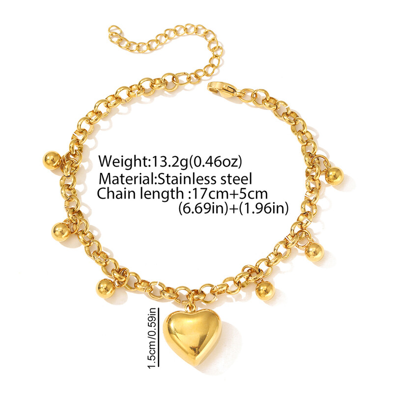 Rozsdamentes acél karkötő Könnyű luxus kis francia, gyönyörű őszibarack szív kiegészítők karkötő női ékszerek nemes parti viselet