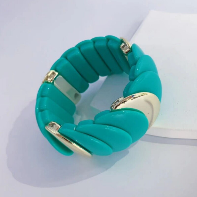 Ručno izrađena akrilna široka narukvica, modne vruće rasprodane narukvice za žene, raznobojne ploče, rastezljiva narukvica s privjescima, novi nakit