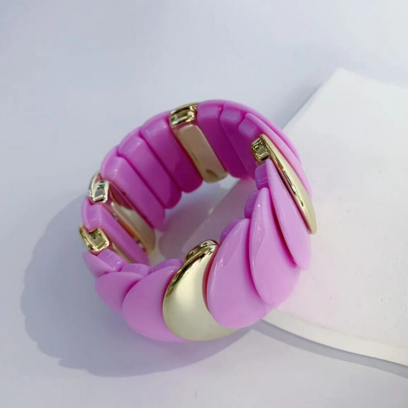 Ručno izrađena akrilna široka narukvica, modne vruće rasprodane narukvice za žene, raznobojne ploče, rastezljiva narukvica s privjescima, novi nakit