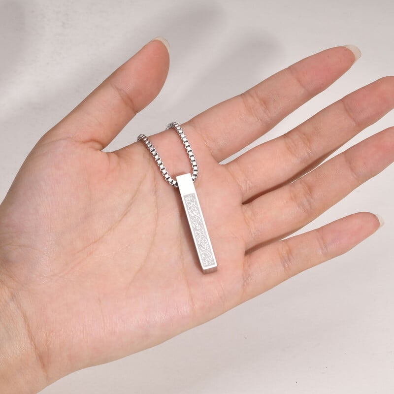 Mprainbow Allah arapske 3D bar ogrlice za muškarce, muslimanski privjesak Ayatul Kursi ogrlica, islamski bajram ramadan islamski nakit darovi