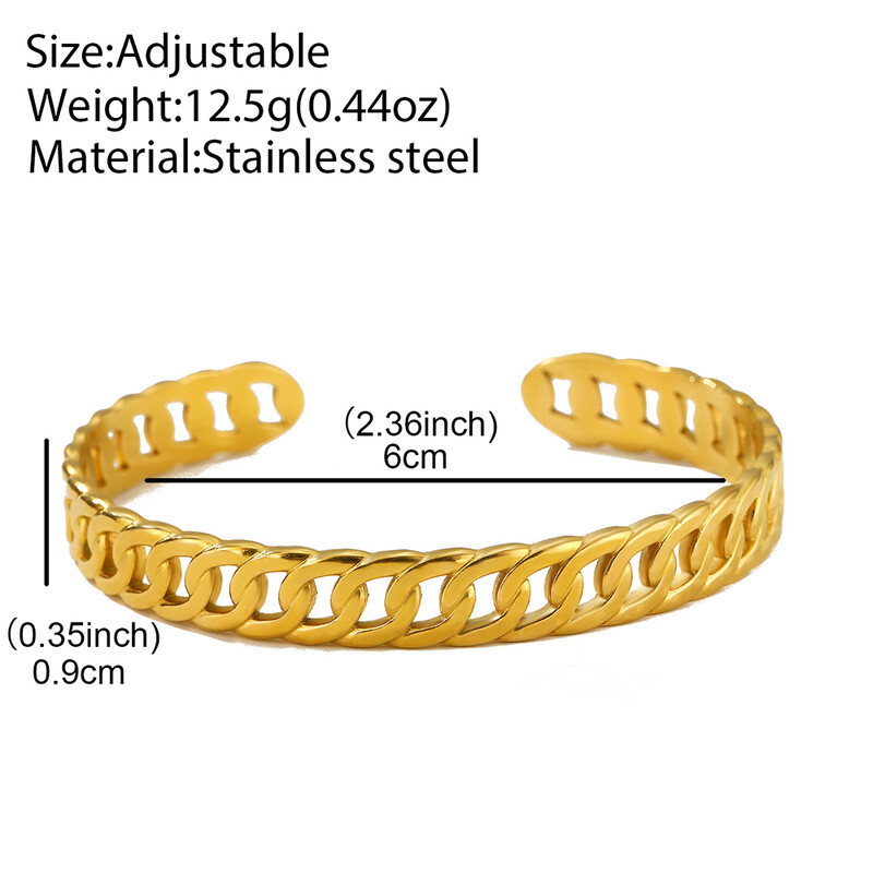 Rozsdamentes acél karkötő Európai és amerikai divatos lánc alakú üreges állítható karkötő női ékszer bulihoz illő