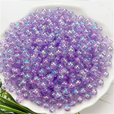 4/5/6/8/10MM veleprodajne okrugle akrilne perle AB boje s ravnom rupom, prozirne za izradu nakita, DIY narukvica