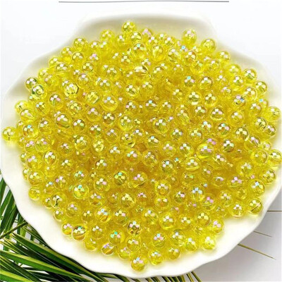 4/5/6/8/10MM veleprodajne okrugle akrilne perle AB boje s ravnom rupom, prozirne za izradu nakita, DIY narukvica