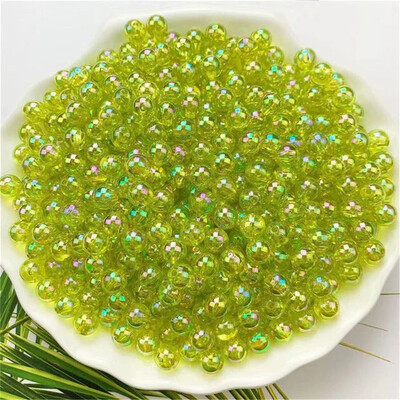 4/5/6/8/10MM veleprodajne okrugle akrilne perle AB boje s ravnom rupom, prozirne za izradu nakita, DIY narukvica