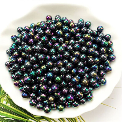 4/5/6/8/10MM veleprodajne okrugle akrilne perle AB boje s ravnom rupom, prozirne za izradu nakita, DIY narukvica