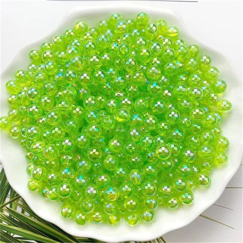 4/5/6/8/10MM veleprodajne okrugle akrilne perle AB boje s ravnom rupom, prozirne za izradu nakita, DIY narukvica