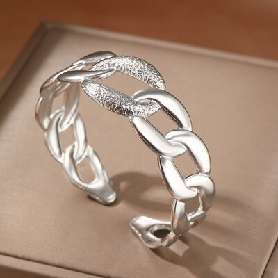 Rozsdamentes acél karkötők Aszimmetrikus szívfüggő pulóver lánc karkötők női ékszerek nem fakulnak kiváló minőségű finom ajándékok