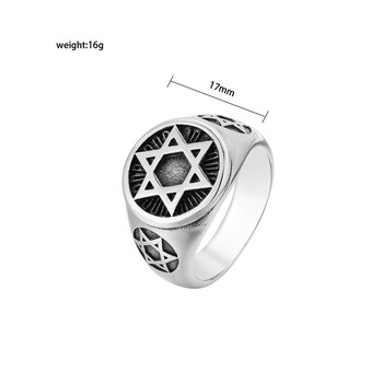 Vintage Punk Star of David Ring για άντρες 316L από ανοξείδωτο ατσάλι έξι άκρων ποδηλατικών δαχτυλιδιών ανδρών μόδας κοσμήματα δώρο χονδρικής