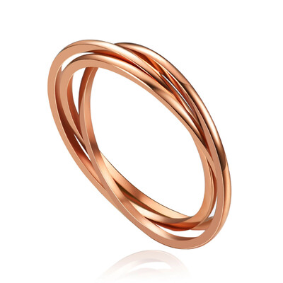 VQYSKO 1 χιλιοστά/3 χιλιοστά από ανοξείδωτο ατσάλι, τρία σε ένα, πλεκτό δαχτυλίδι άγχους για μπάντα υπόσχεσης επετείου