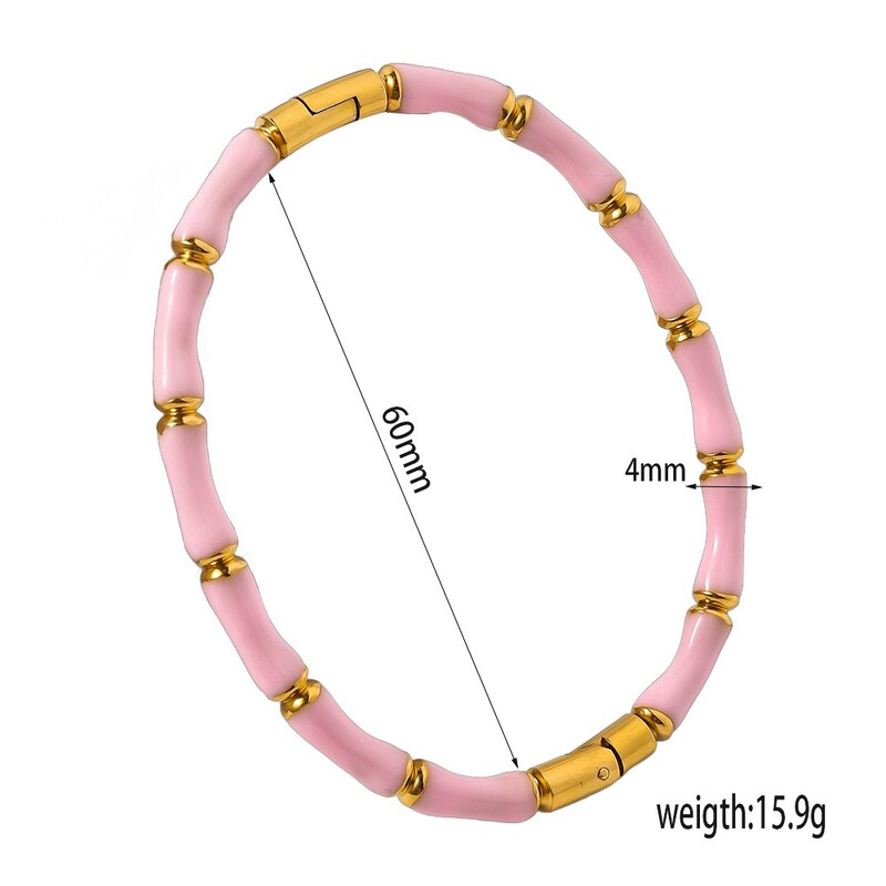 Kiváló érzékű bambusz karkötő Divat színes csepp ragasztó bambusz csomó titán acél karkötő Férfi Női Ékszerek Ajándék ékszerek Lóhere