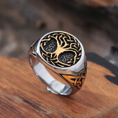 Modni retro nordijski vikinški prsten Drvo života Punk od nehrđajućeg čelika Muški ženski prsten Lokomotiva Amulet Nakit Poklon Veleprodaja