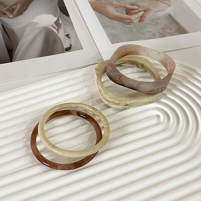 4 bucăți/seturi Nou set de brățări din rășină de epocă pentru femei bijuterii brățări cu manșetă coreeană Brățări cu farmece Designer rotund cadouri retro
