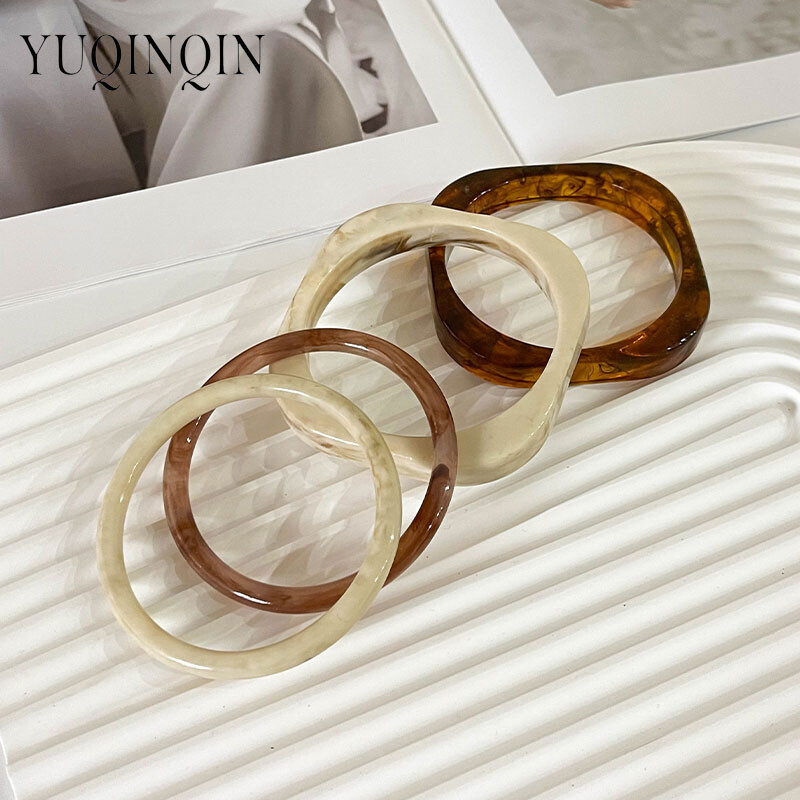 4 bucăți/seturi Nou set de brățări din rășină de epocă pentru femei bijuterii brățări cu manșetă coreeană Brățări cu farmece Designer rotund cadouri retro