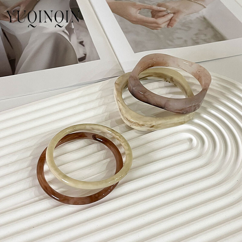 4 bucăți/seturi Nou set de brățări din rășină de epocă pentru femei bijuterii brățări cu manșetă coreeană Brățări cu farmece Designer rotund cadouri retro