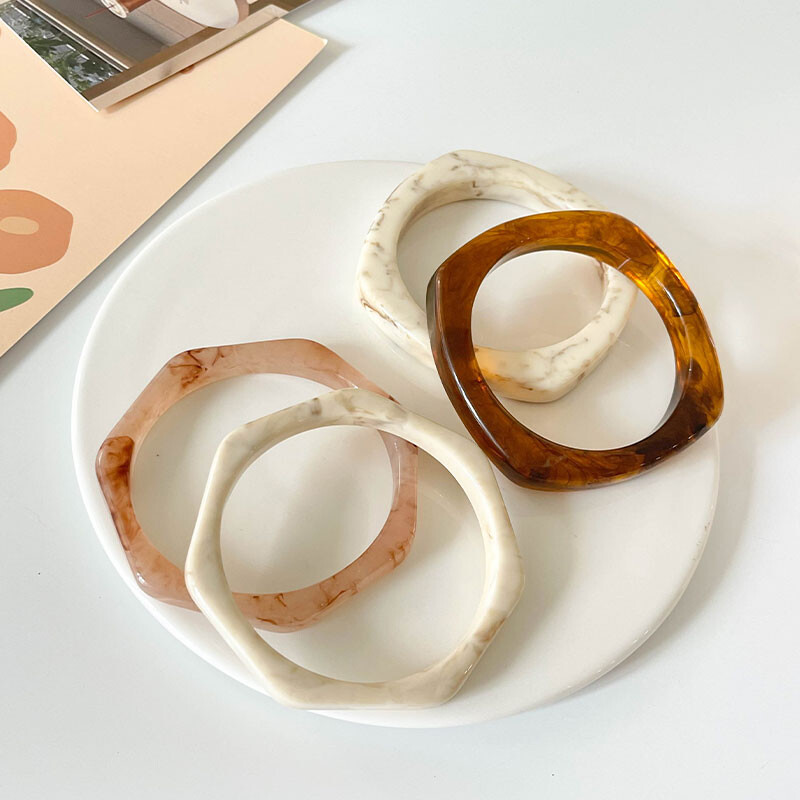 4 bucăți/seturi Nou set de brățări din rășină de epocă pentru femei bijuterii brățări cu manșetă coreeană Brățări cu farmece Designer rotund cadouri retro
