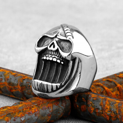 Gothic High Polish koponya arany/acél színű férfi gyűrűk rozsdamentes acél nehézfém koponya gyűrű punk motoros ékszer ajándékok