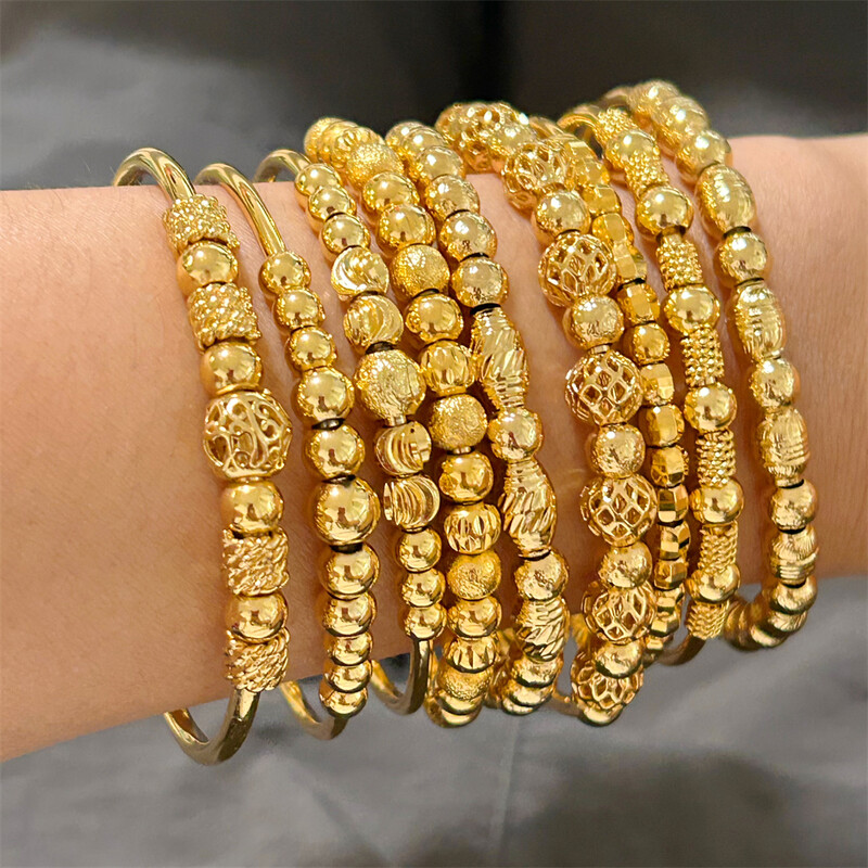 Brățări de mână pentru femei de culoare aurie Brățară cu mărgele cu mai multe mărgele Brățări Bratara pentru femeie Bijuterii de nuntă Accesorii Cadouri