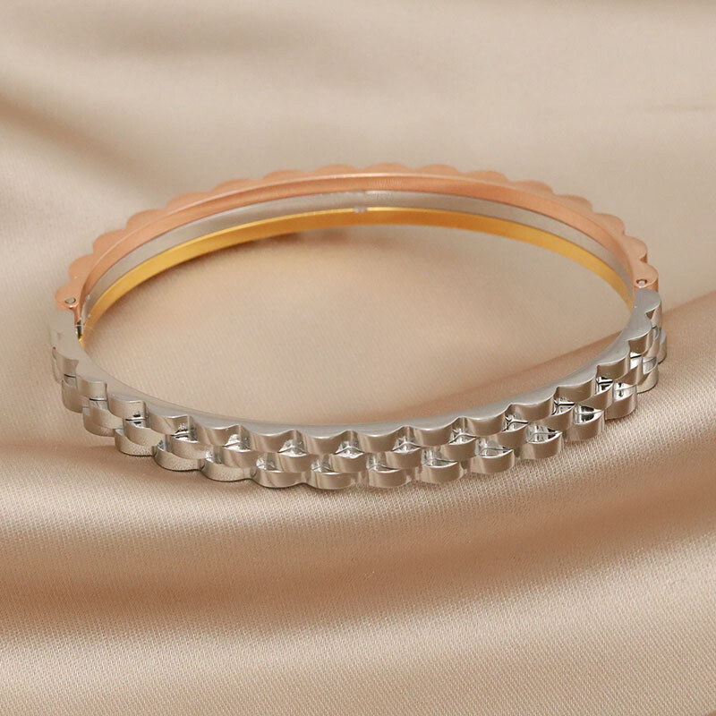 Metalne višebojne geometrijske otvorene narukvice od nehrđajućeg čelika i narukvice za žene Modni brend nakit Unikatne narukvice